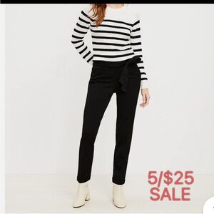Loft Tie Front Straight Leg Dress Pants Black Size 6p | 5/$25 SALE